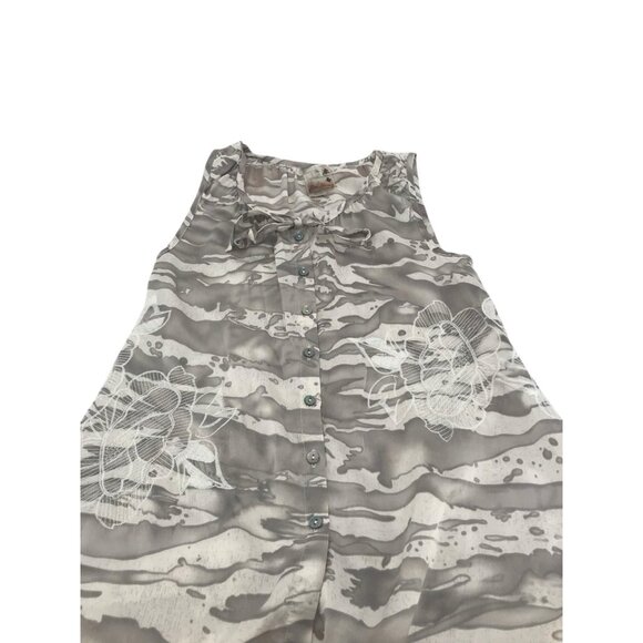 Da Nang Tank top Blouse Womens  Size XS Silk Floral Embroidered Button Down - Picture 8 of 11